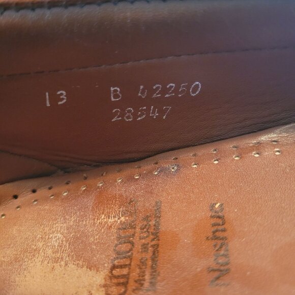 Allen Edmonds 13 NASHUA Wing Tip Brown Black Leather Tassel Dress Shoes Slip On - Picture 8 of 8